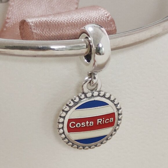Pandora Costa Rica Flag Exclusive Dangle Charm S925 Silver with box - Picture 1 of 7